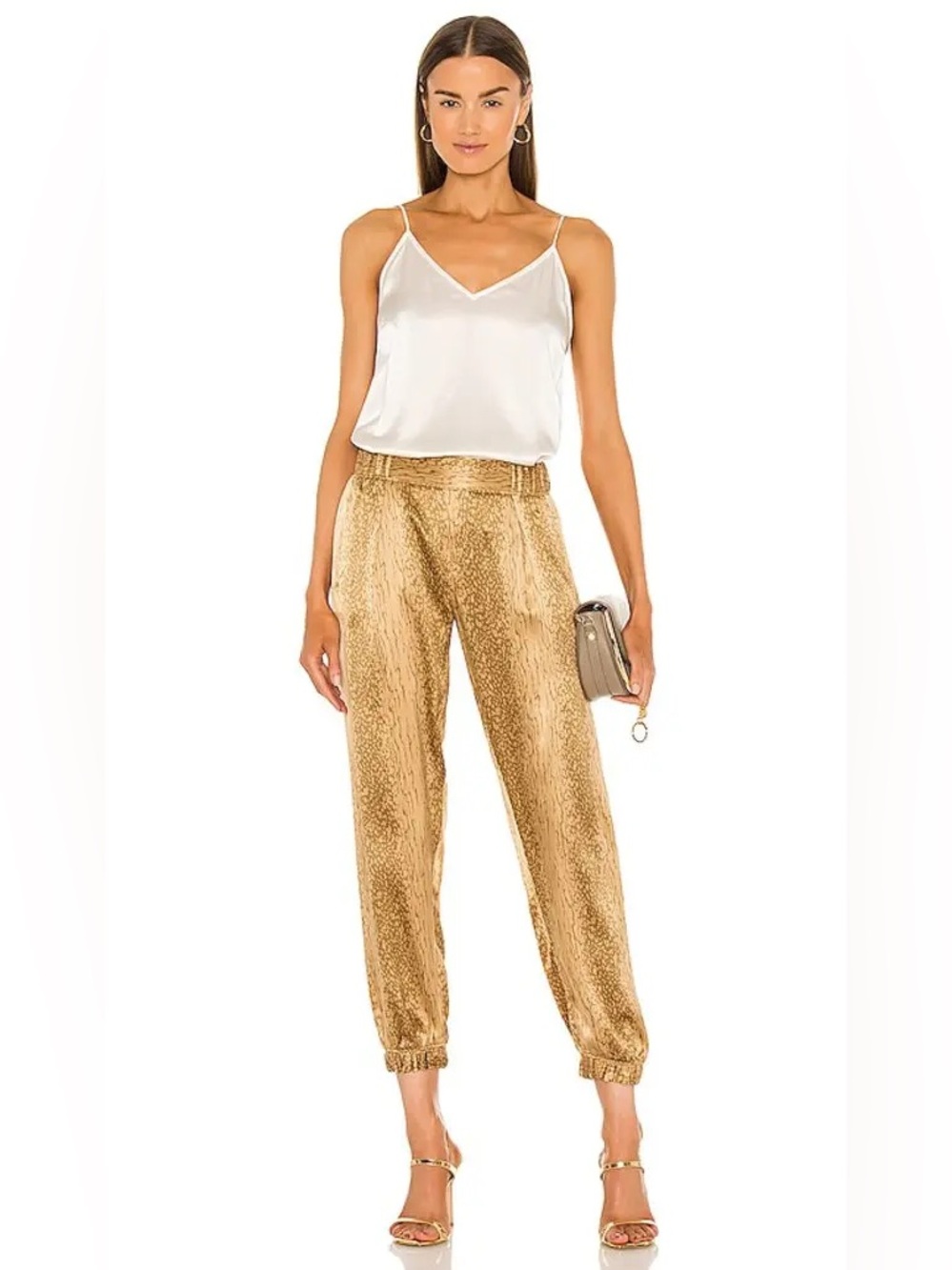 ATM ANTHONY THOMAS MELILLO Silk Charmeuse Cracked Paint Print Pant size XS